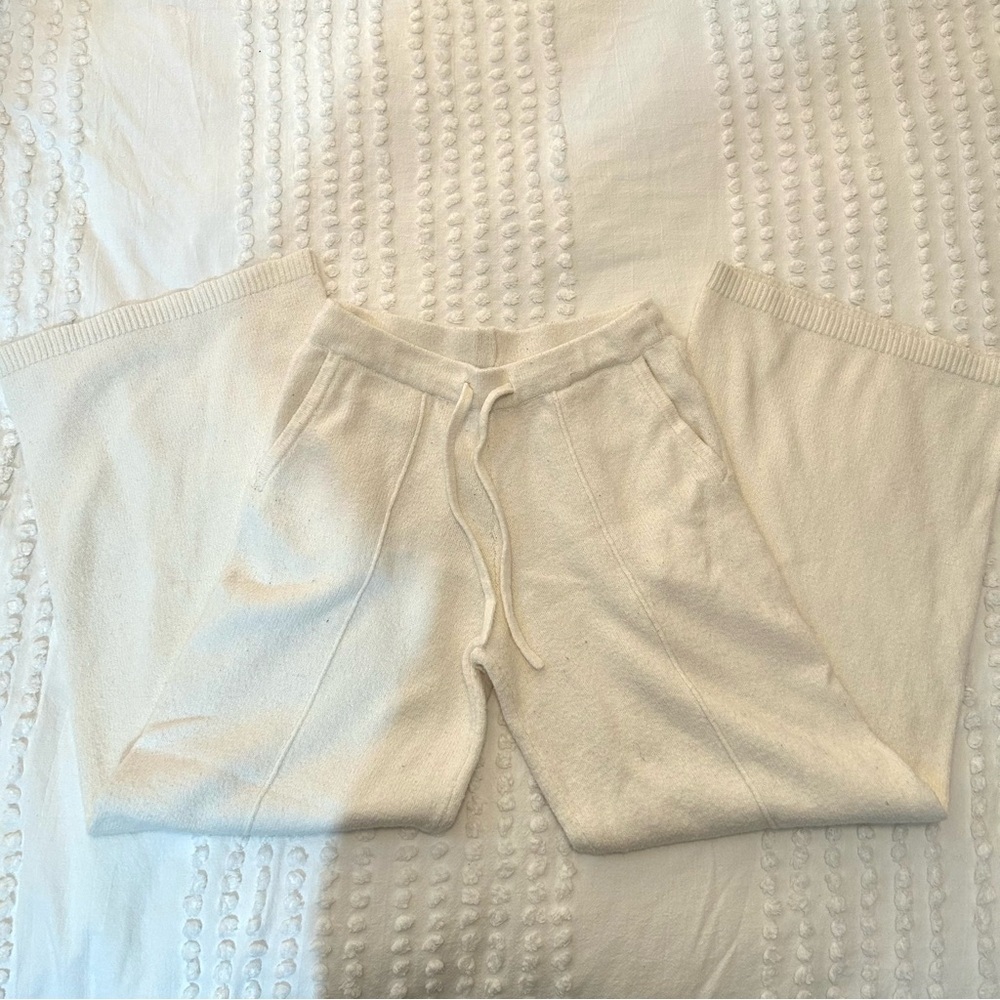 Haven Well Within Talbots Cream Ivory Wide Leg Sweater Pants Sz S